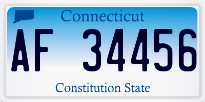 CT license plate AF34456