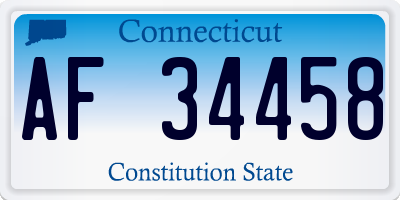 CT license plate AF34458