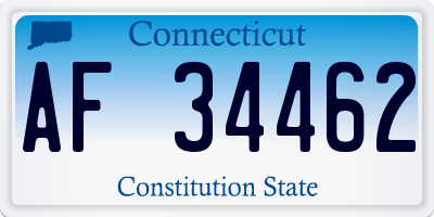 CT license plate AF34462