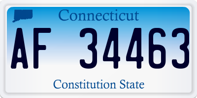 CT license plate AF34463