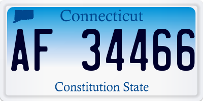 CT license plate AF34466