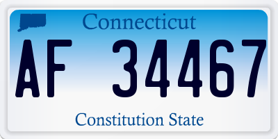 CT license plate AF34467