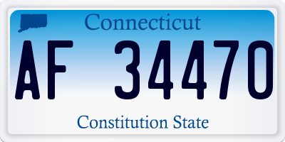 CT license plate AF34470