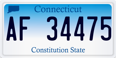 CT license plate AF34475