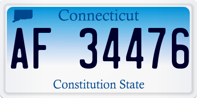CT license plate AF34476