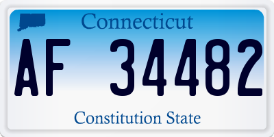 CT license plate AF34482