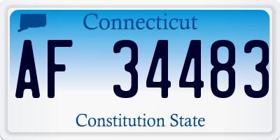 CT license plate AF34483