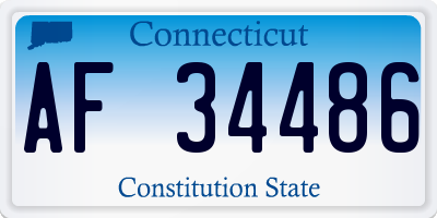 CT license plate AF34486