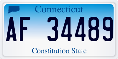 CT license plate AF34489