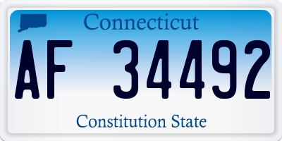CT license plate AF34492