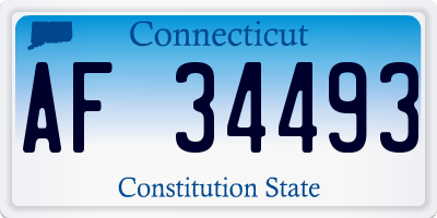 CT license plate AF34493