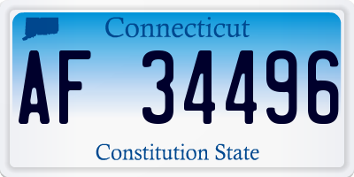 CT license plate AF34496