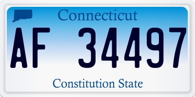 CT license plate AF34497