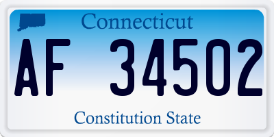 CT license plate AF34502
