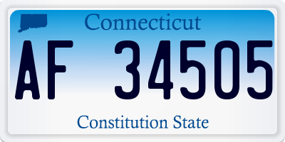 CT license plate AF34505