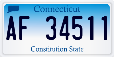CT license plate AF34511