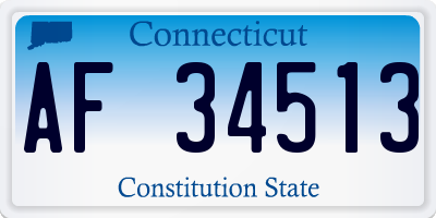 CT license plate AF34513