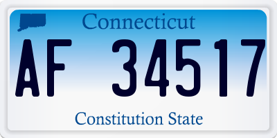 CT license plate AF34517