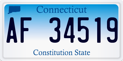 CT license plate AF34519