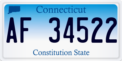 CT license plate AF34522