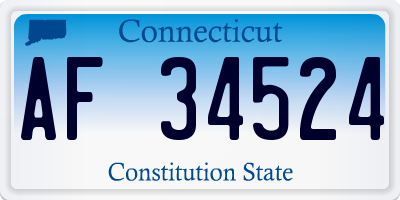 CT license plate AF34524