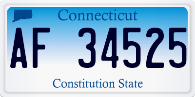 CT license plate AF34525
