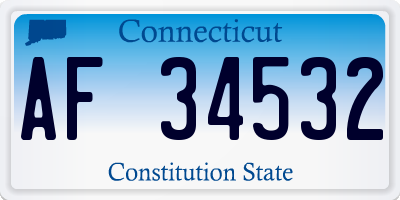 CT license plate AF34532