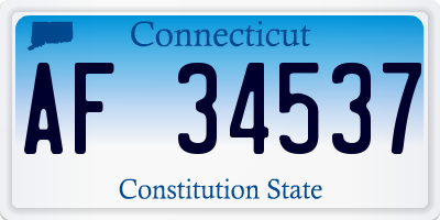 CT license plate AF34537