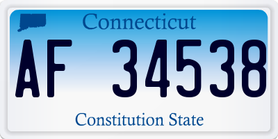 CT license plate AF34538