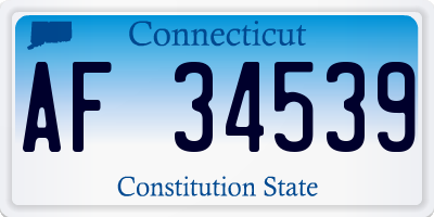 CT license plate AF34539
