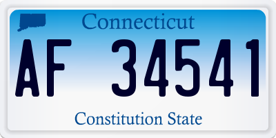 CT license plate AF34541