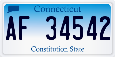 CT license plate AF34542