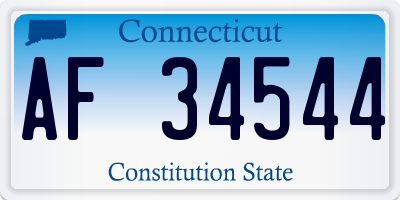CT license plate AF34544