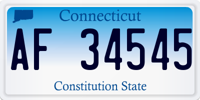 CT license plate AF34545