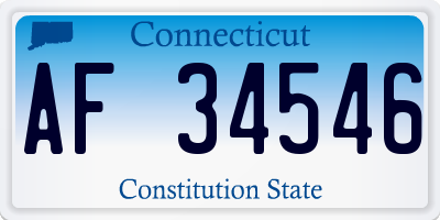 CT license plate AF34546