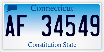 CT license plate AF34549