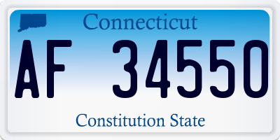 CT license plate AF34550