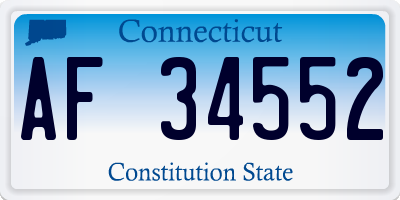 CT license plate AF34552