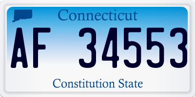 CT license plate AF34553