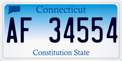 CT license plate AF34554