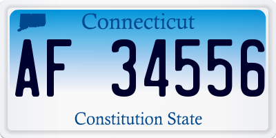 CT license plate AF34556