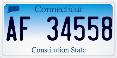CT license plate AF34558