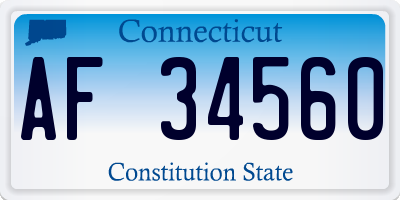 CT license plate AF34560