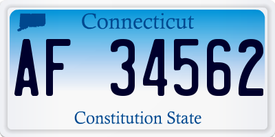 CT license plate AF34562