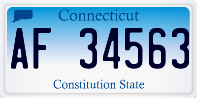 CT license plate AF34563