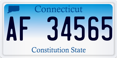 CT license plate AF34565