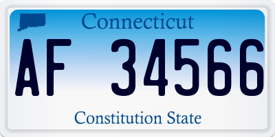 CT license plate AF34566