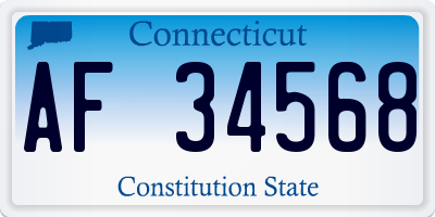 CT license plate AF34568