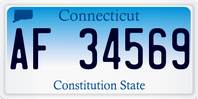 CT license plate AF34569