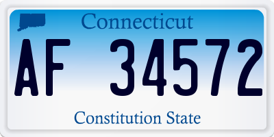 CT license plate AF34572